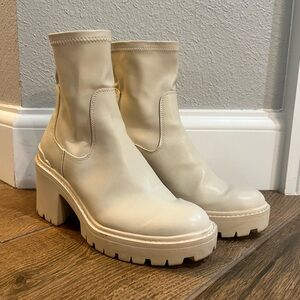 Beige Stradivarius Platform Boots